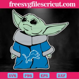 Detroit Lions Nfl Baby Yoda Star Wars, Svg Png Eps Dxf Invert