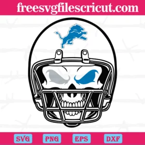 Detroit Lions Skull Svg, Svg Png Dxf Eps Invert