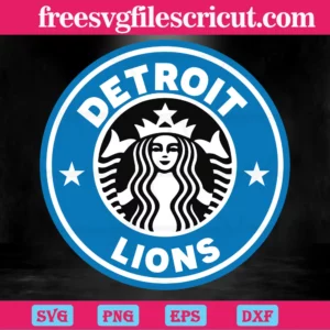 Detroit Lions Starbucks Svg, Layered Svg Files Invert