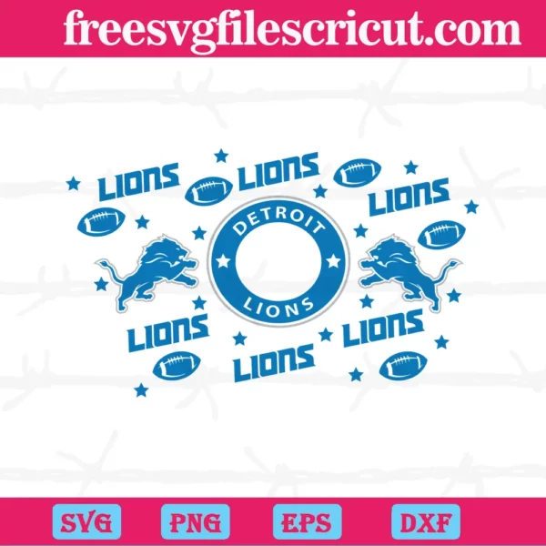 Detroit Lions Starbucks Wrap, Layered Svg Files