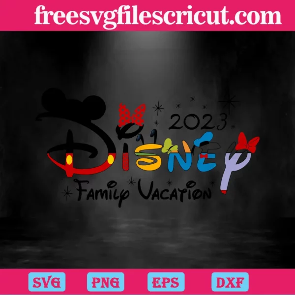 Disney Family Vacation 2023 Cutting Svg File Invert