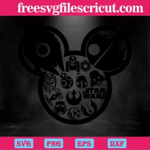 Disney Star Wars Mickey Mouse Head Cutting Files Svg Invert