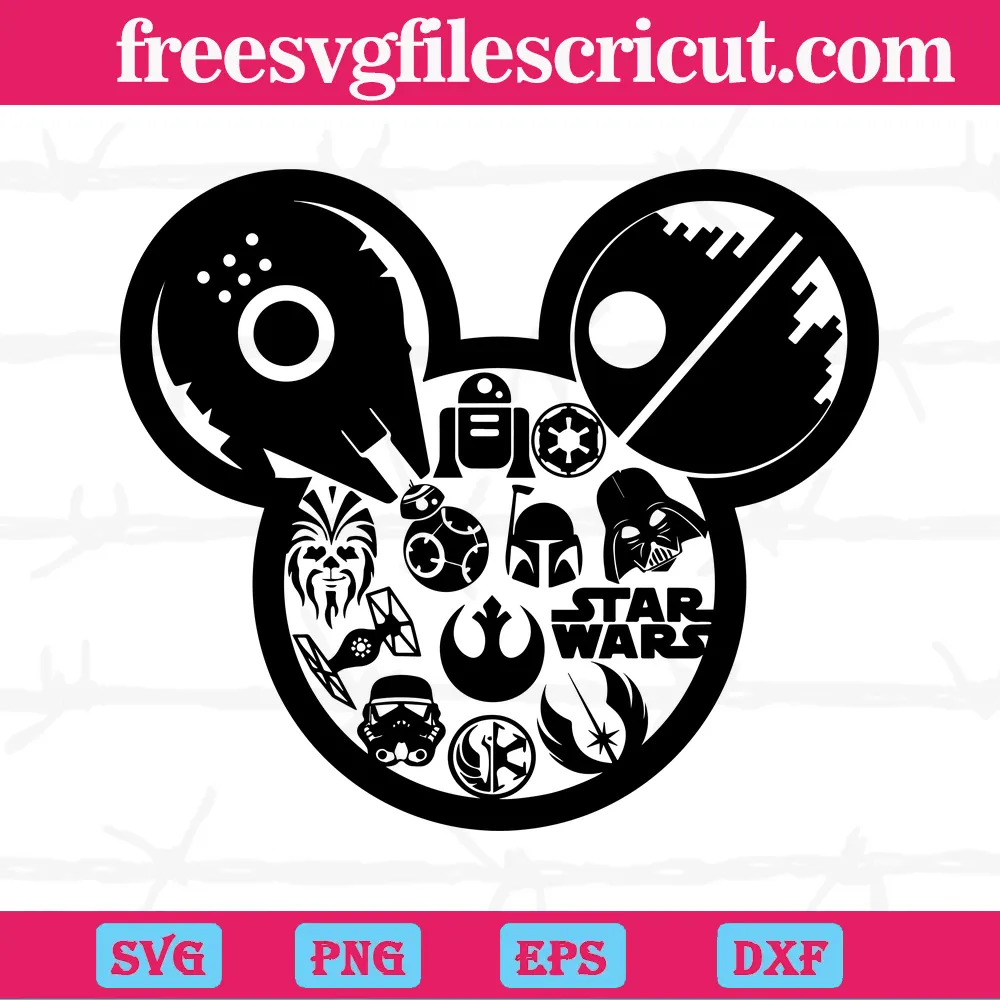 Disney Star Wars Mickey Mouse Head Cutting Files Svg