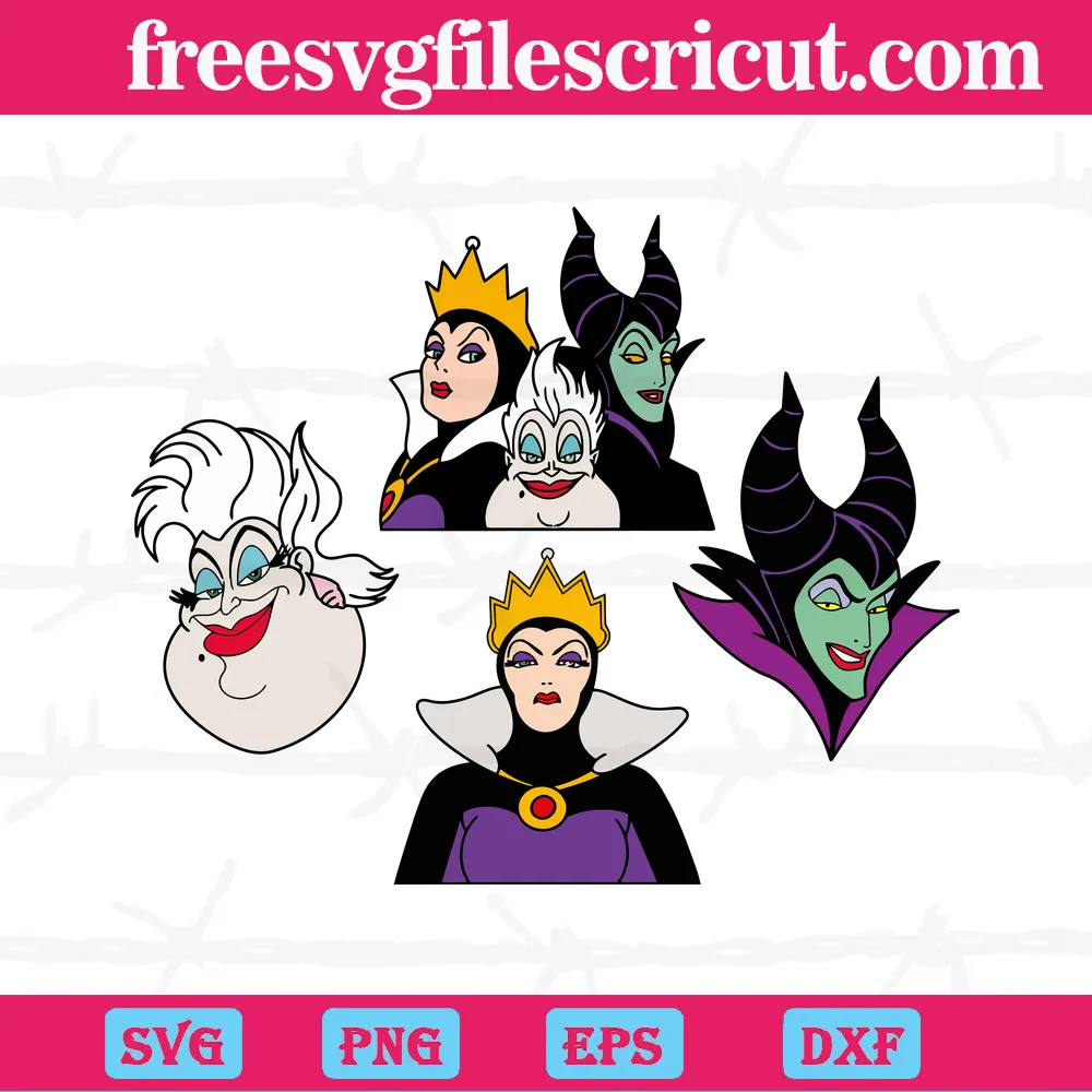 Disney Villains SVG, laser cut SVG Files