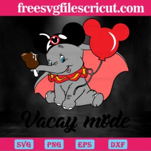 Dumbo Vacay Mode Svg Invert