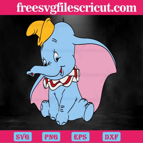 Dumbo With Hat, Layered Svg File