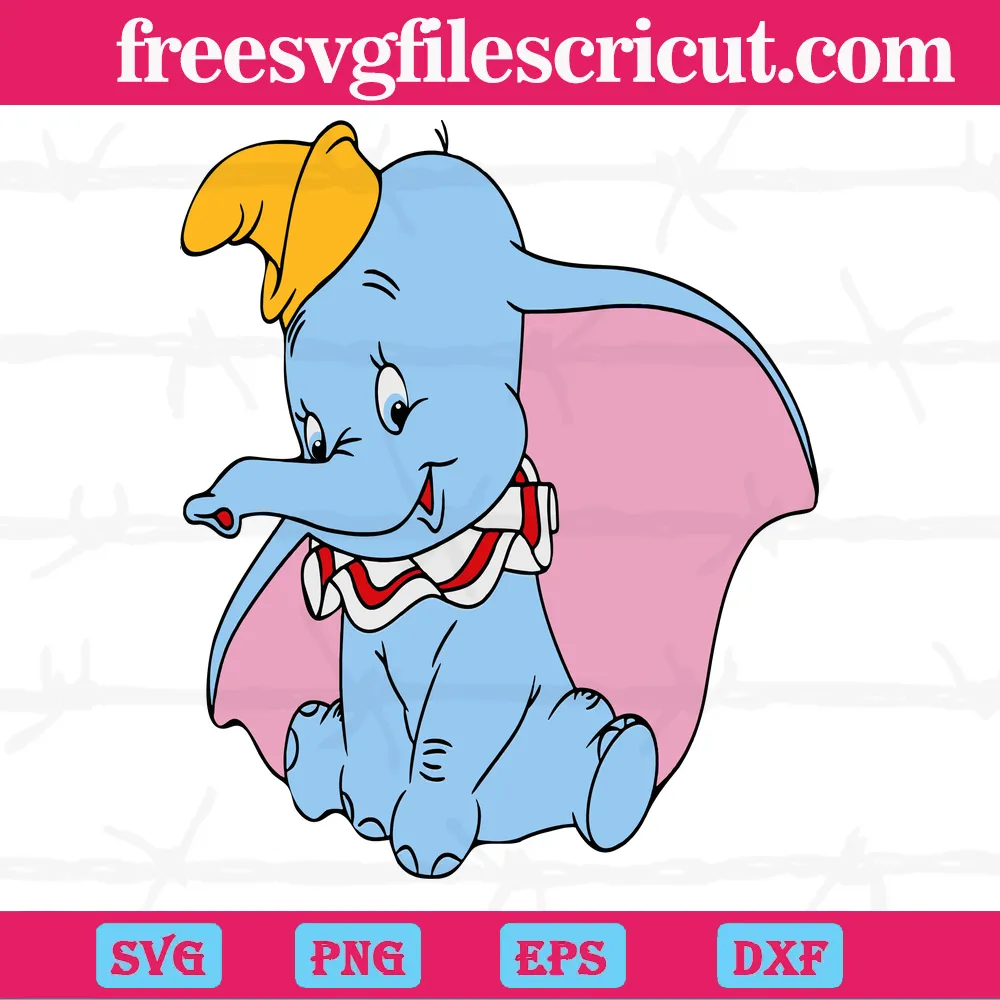 Dumbo With Hat, Layered Svg File