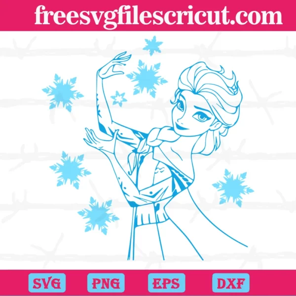 Elsa Frozen Snowflake Svg Invert