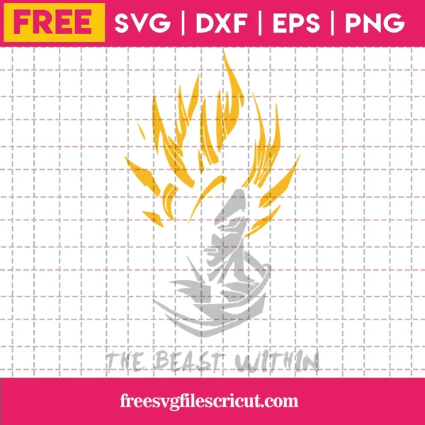 Free Dragon Ball Z Son Goku The Beast Within, Svg Cutting File Invert
