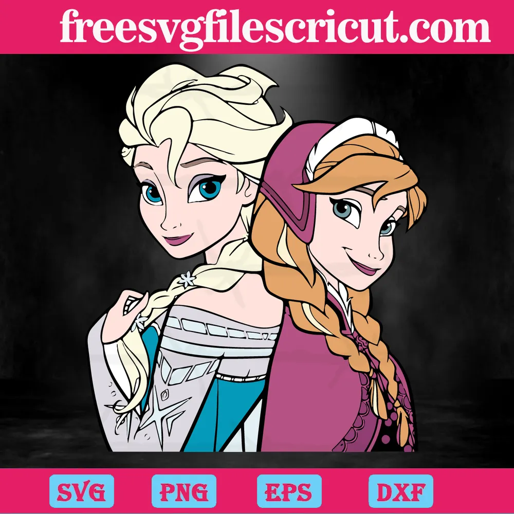 Frozen Anna And Elsa Svg