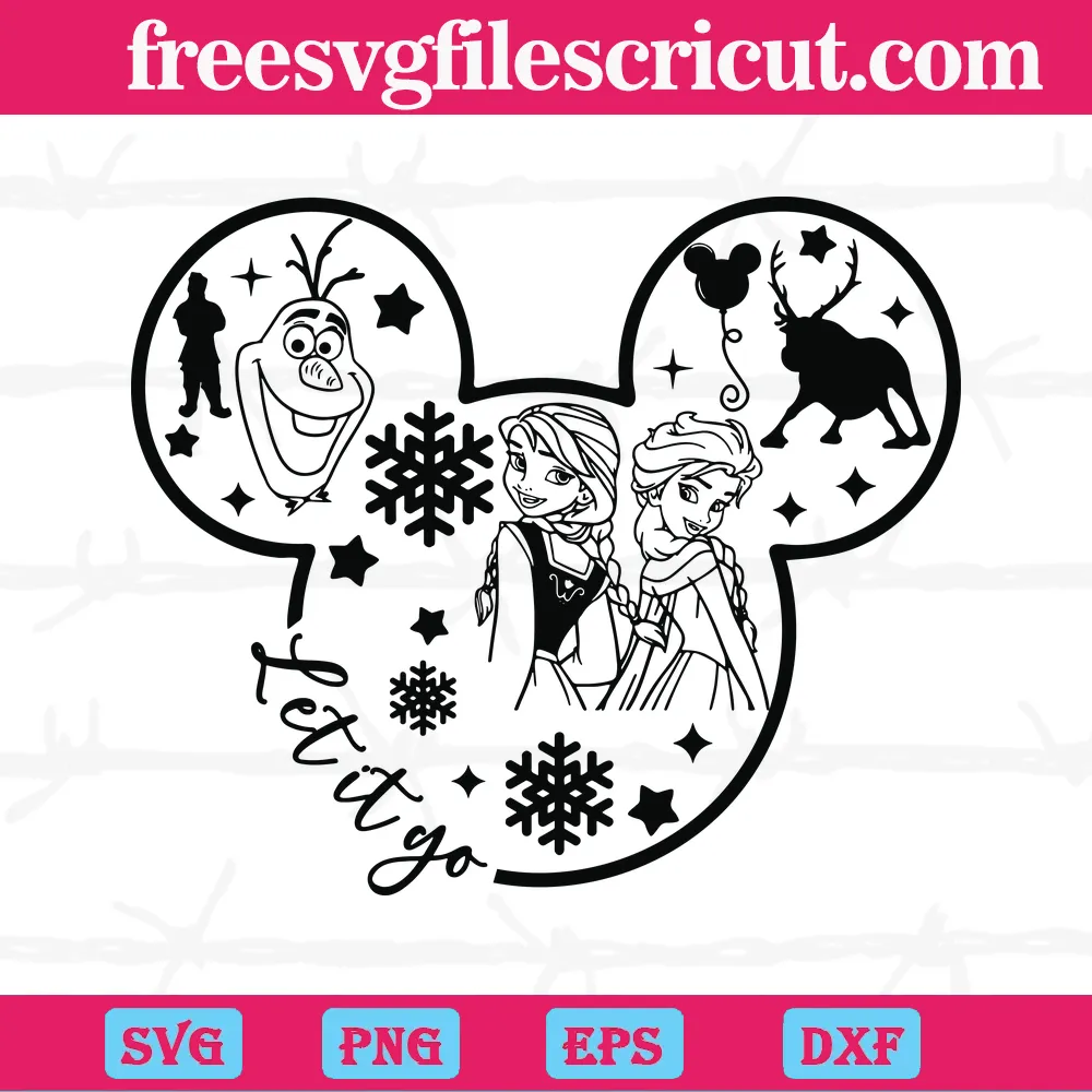 Frozen Elsa, Anna, Olaf, Sven Mickey Mouse Svg