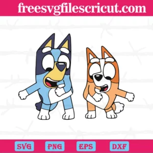 Funny Bluey And Bingo Heeler Free Commercial Svg