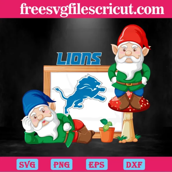 Gnome With Detroit Lions Nfl Sport Football Teams, Svg Designs