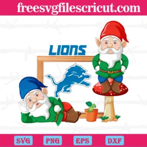 Gnome With Detroit Lions Nfl Sport Football Teams, Svg Designs Invert