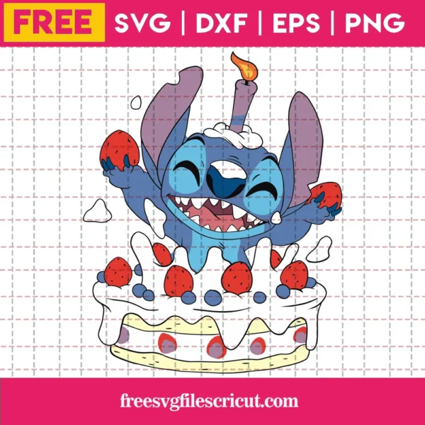 Happy Birthday Disney Stitch Svg Free Invert