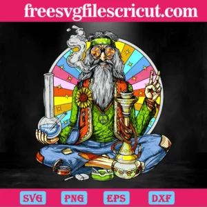 Hippie Stoner Smoking Weed Bong Svg Invert