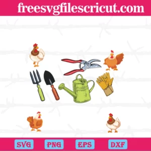 I Just Want To Work In My Garden And Hang Out With My Chickens, Free Svg Files For Commercial Use Invert