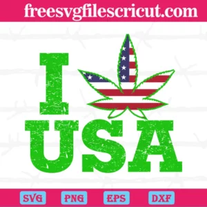 I Love Usa Free Weed Svg