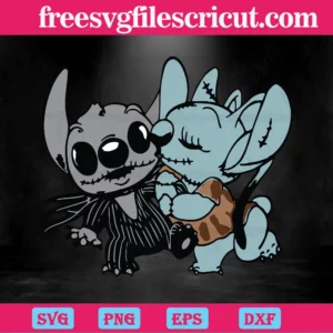 Jack Skellington And Stitch Svg Invert