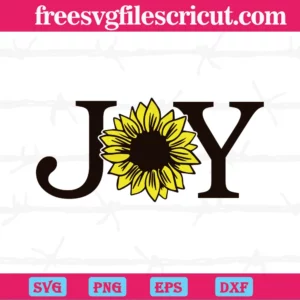 Joy Sunflower Monogram Svg For Crafting Projects