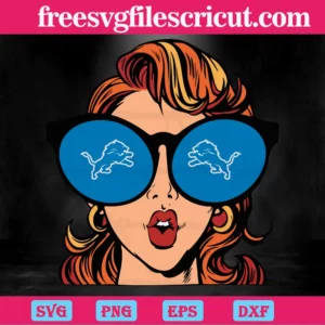 Just A Girl Glassess In Love With Her Detroit Lions Sport, Design Files Invert