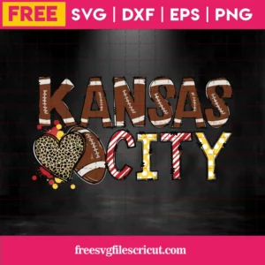 Kansas City Chiefs Football Heart Leopard Nfl Sport Teams, Transparent Background Files Invert