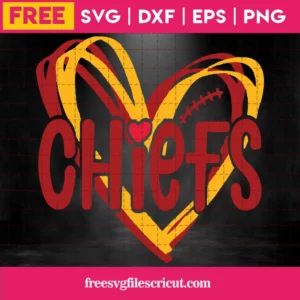 Kansas City Chiefs Football Love, Free Svg Files For Commercial Use Invert