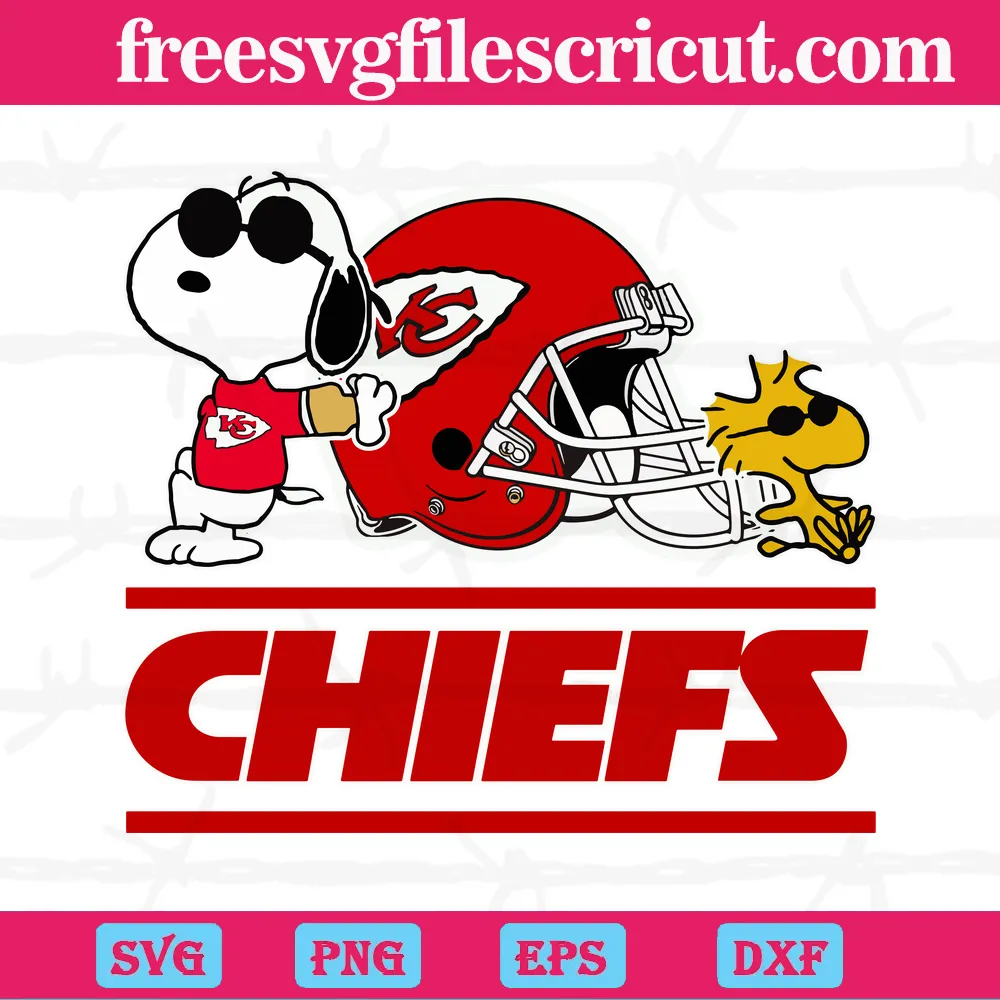 Kansas City Chiefs Snoopy And Woodstock Svg, Svg Png Dxf Eps Cricut