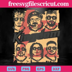 Kc Kingdom Kansas City Chiefs Football Player, Svg Png Dxf Eps Digital Download Invert