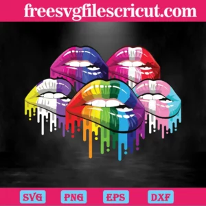 Lgbt Pride Lips, Svg Vector Illustrations Invert