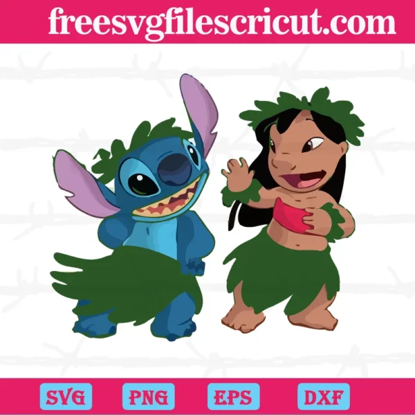 Lilo And Stitch Dancing, Svg Png Dxf Eps Cricut Files