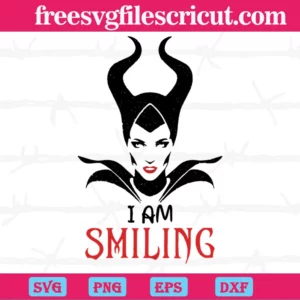 Maleficent I Am Smiling Ears Horns Faces Outline, The Best Digital Svg Designs For Cricut