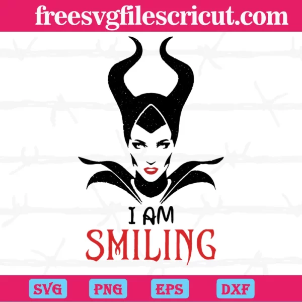 Maleficent I Am Smiling Ears Horns Faces Outline, The Best Digital Svg Designs For Cricut
