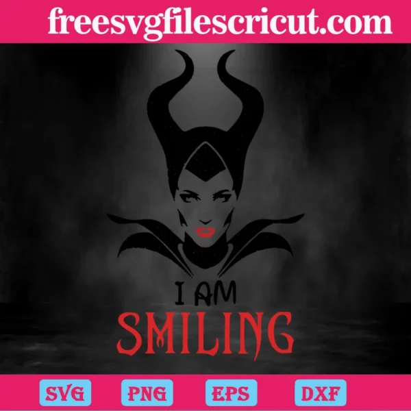 Maleficent I Am Smiling Ears Horns Faces Outline, The Best Digital Svg Designs For Cricut Invert
