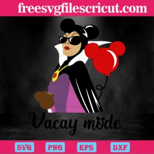 Maleficent Vacay Mode Mickey Mouse, Layered Svg Files Invert