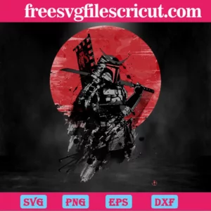 Mandalorian Samurai Boba Fett Svg Invert