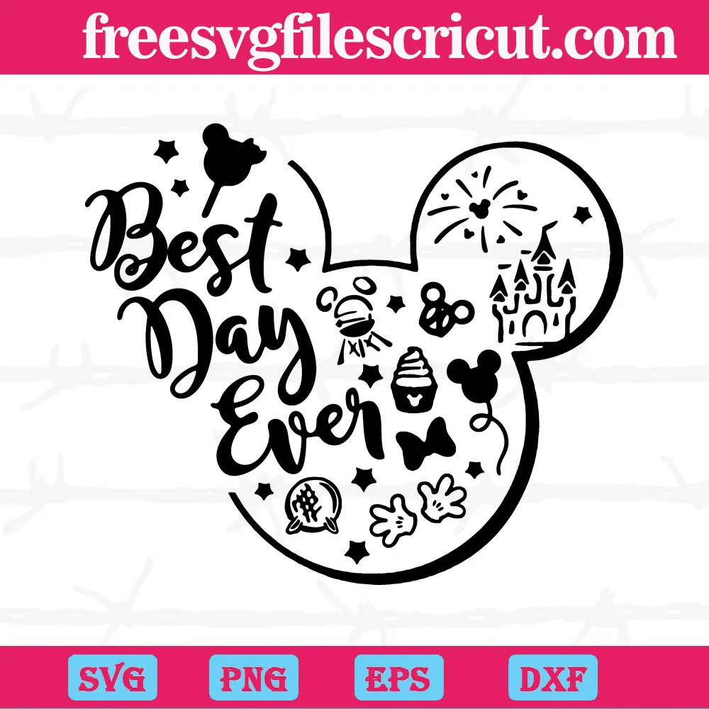 Mickey Mouse Head Best Day Ever Svg