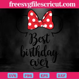 Minnie Bow Best Birthday Ever Design Files Invert