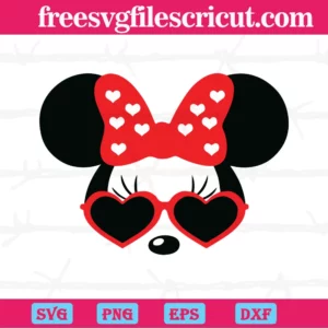 Minnie Mouse With Sunglasses, Graphic Design Svg