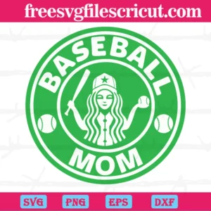 Mother'S Day Baseball Mom Starbucks Svg Vector Files Invert