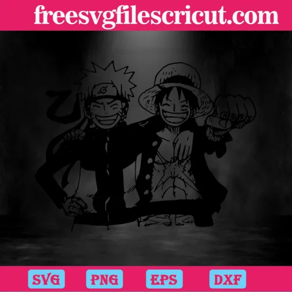 Naruto And Luffy Svg, Naruto Friends Svg Invert