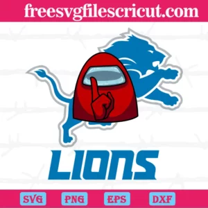 Nfl Sport Detroit Lions With Among Us, Svg Png Dxf Eps Designs Download