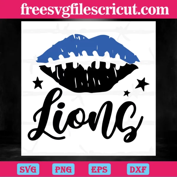 Nfl Team Detroit Lions Lips, Svg Png Dxf Eps Cricut Silhouette