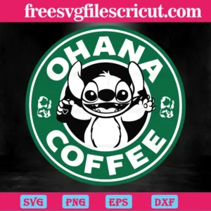Ohana Coffee Starbucks Cricut Stitch Svg Invert