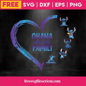 Ohana Means Family Stitch Svg Cricut Free Invert