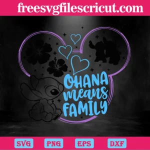 Ohana Means Family Stitch Svg Free Invert