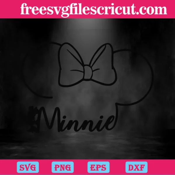 Outline Minnie Mouse Svg Invert