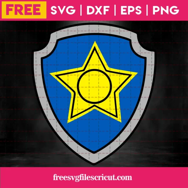 Paw Patrol Badge Svg Free Invert