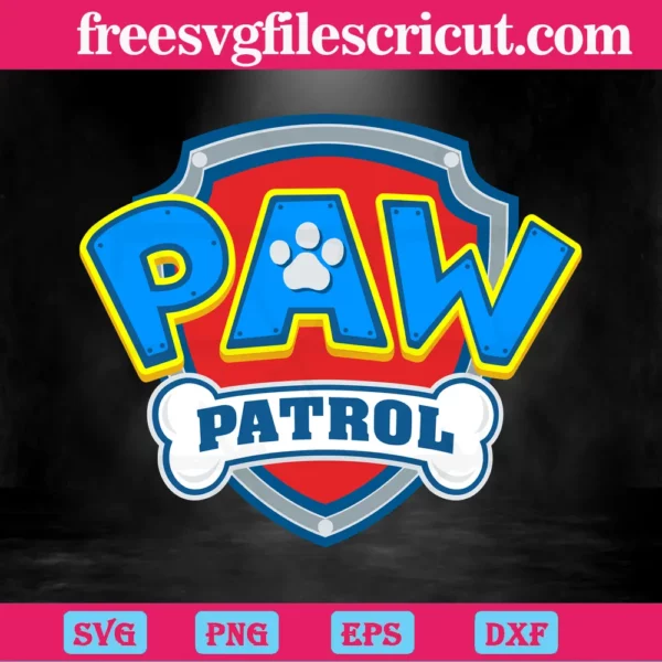 Paw Patrol Badge, Svg Png Dxf Eps Digital Download Invert