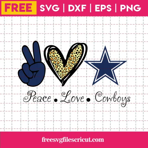 Peace Love Dallas Cowboys Silhouette Svg Clipart Free